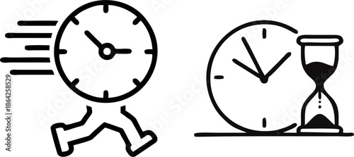 Fast Time Clock Speed Vector Icon
