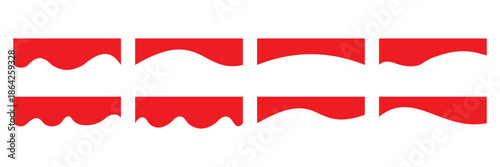 Collection of dividers shape templates. Modern separator header for website and app. Curve lines, wave collection of abstract design element for top and bottom page web site. 