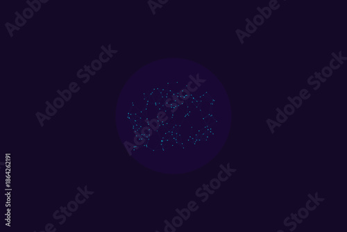 AI Cognitive Brain Wireframe - Neural Network and Machine Learning Data Visualization