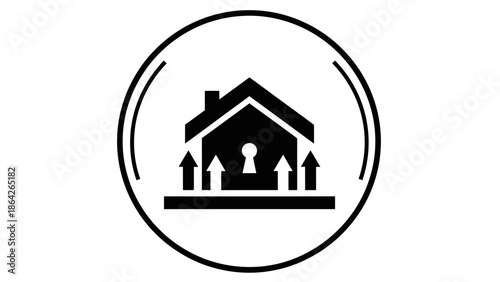 Vector illustration of a blue 3d church icon and house building symbol on a white background for real estate business web design and architecture property logo concept