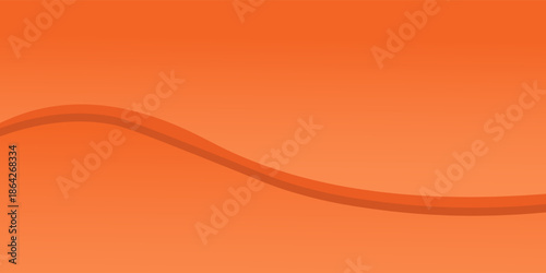 Orange background with smooth wave design. The background features a vibrant orange color and a soft gradient texture. Minimal abstract wavy gradient vector background