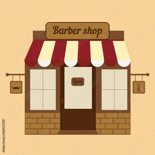 Flat design style of shop with simple and modern looks. Vector