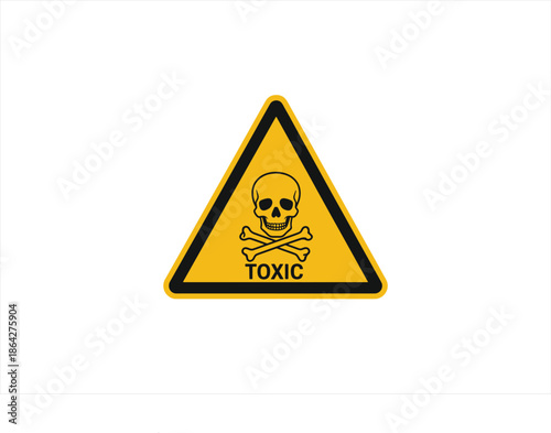 Hazard Safety Warning Icon Set with Danger, Toxic, and Industrial Risk Symbols