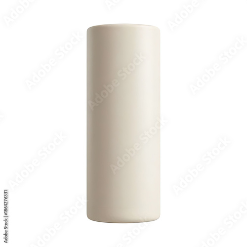 Minimalist Cream Cylindrical Podium 3D Render for Product Display Mockup