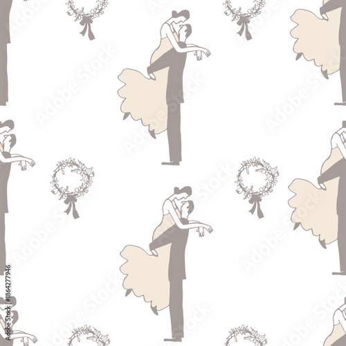 Wedding. Seamless vector pattern. It can be used for any print.