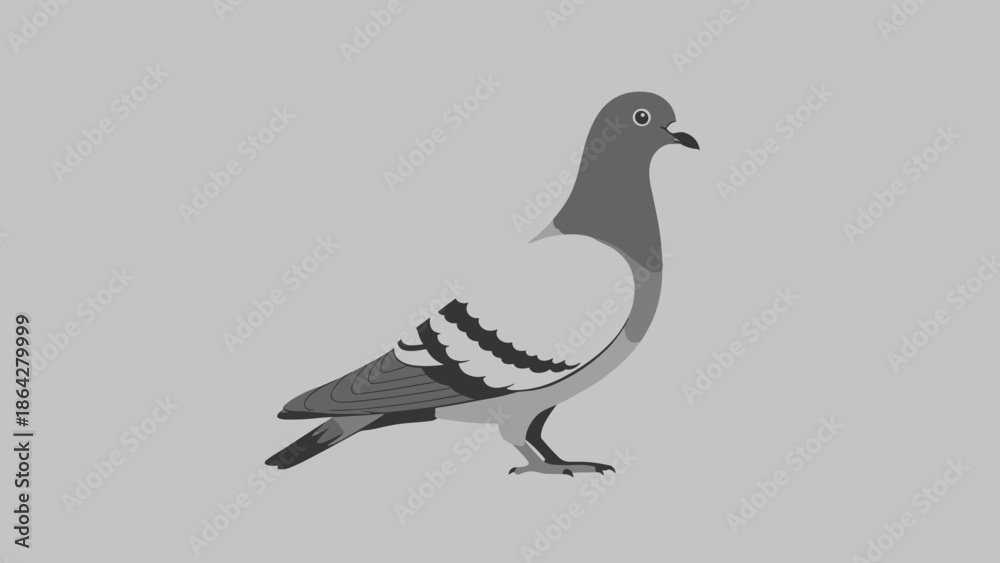 Fototapeta premium A stylized illustration of a pigeon in profile view.