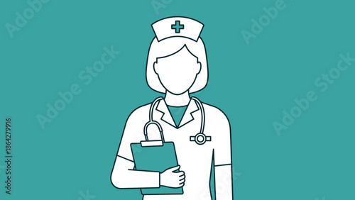 Illustration of a medical professional holding a clipboard.