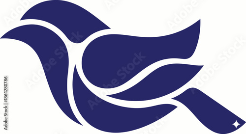 Minimal volleyball ball icon in flat blue style isolated on white