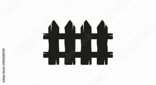 Fence silhouette icon isolated on white background