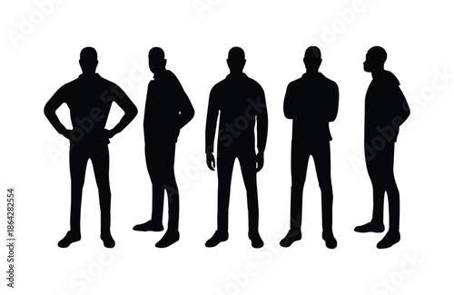 standing african man silhouette in different types of position with standing sideways easy to edit and use standing sideways	
