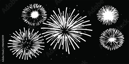 Colorful fireworks display lighting up the night sky in a festive celebrationColorful fireworks display lighting up the night sky in a festive celebration