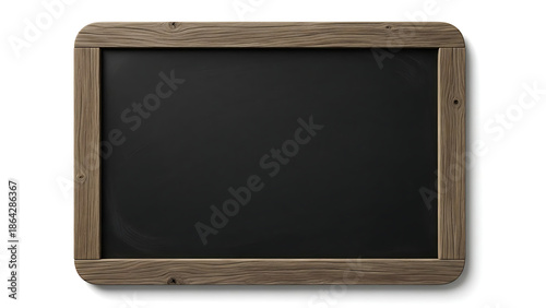 Wallpaper Mural Blank vintage wooden chalkboard frame isolated on white background provides empty black slate space for school education messages or classroom drawings Torontodigital.ca