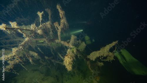 Scuba diving in the lake in UK
