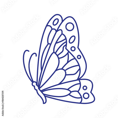 Butterfly icon in trendy flat design