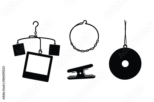 Assorted Household Clips and Hanging Accessory Icons