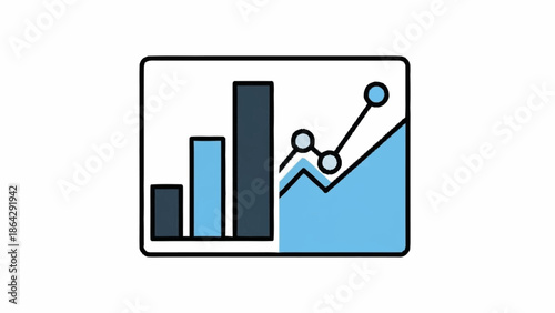 Graphical representation of data analysis and statistics.