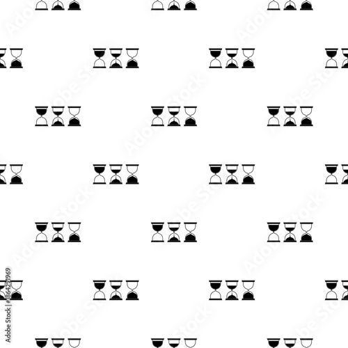 Set of sand clock seamless pattern isolated on white background