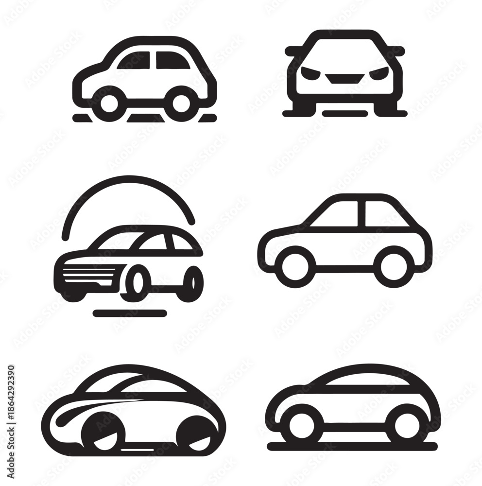 Obraz premium set of car icons