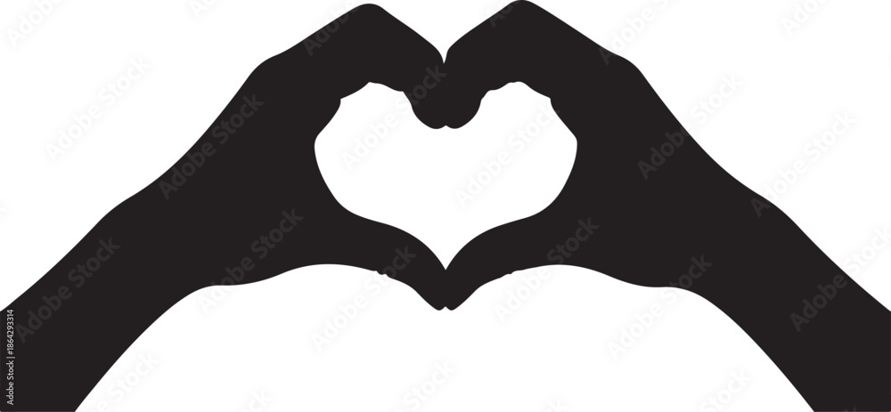 Fototapeta premium Hands Forming Heart Shape Silhouette