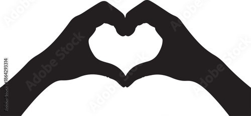 Hands Forming Heart Shape Silhouette