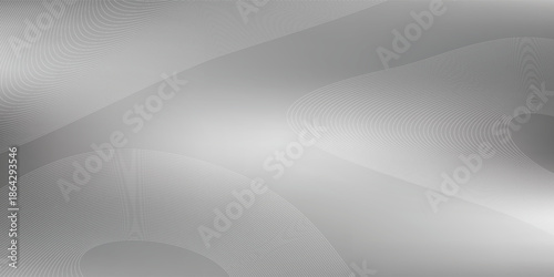 Abstract Silver Gray Metallic Gradient Background with Smooth Light Reflections.