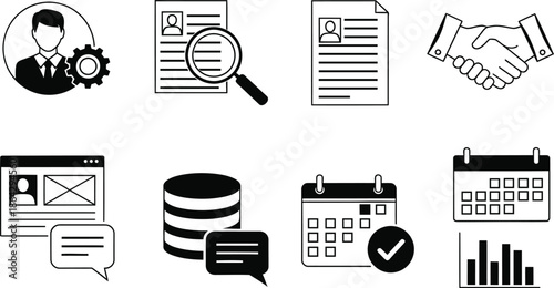 Human resources and recruitment icons