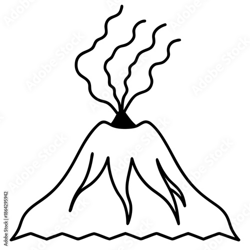Geothermal Steam Rising From Volcanic Vents On White Background