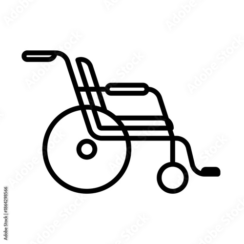Illustration design concept icon of disable wheel