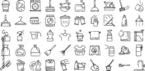 Cleaning services icon set Free Vector