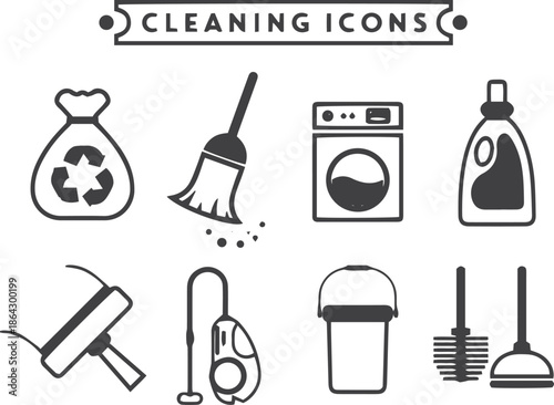 Cleaning Vector Icons Free Vector