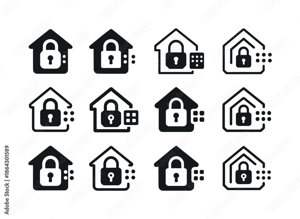 Fototapeta premium Smart Home Icon Set. Smart home technology and automation. Icon