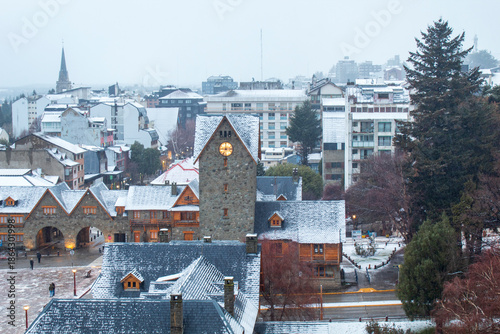 Konstfotografi neve Bariloche, Centro Cívico, Patagônia Argentina Lago glacial Nahuel Huapi
