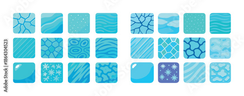 Blue abstract geometric patterns collection in varied styles
