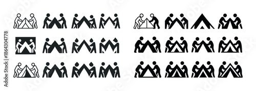 Diverse pictogram variations: figures in various poses and style