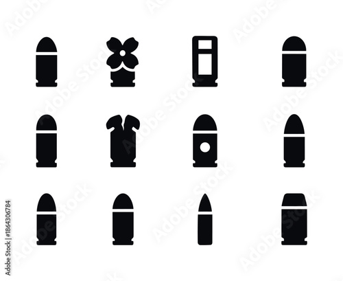 Specialty Bullet Icons. specialty bullets. Solid icon set of spe