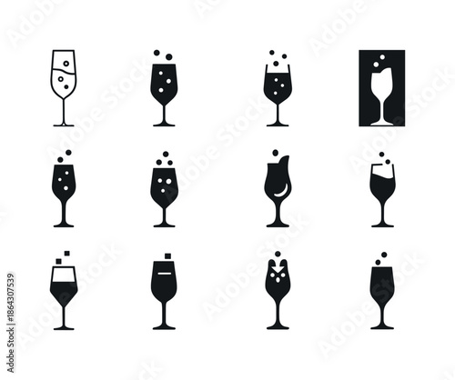 New Year's Icon Set. New Year