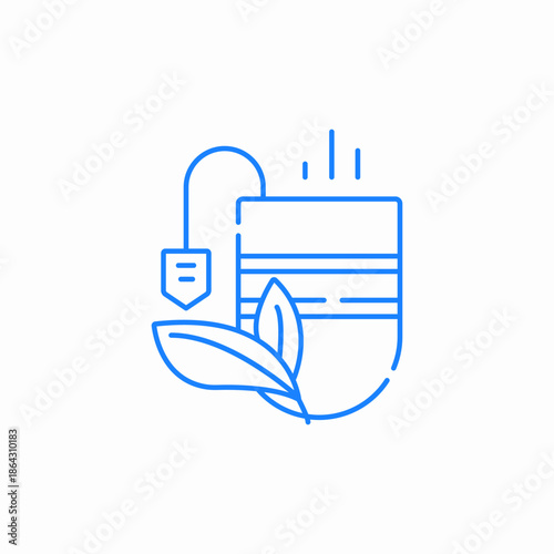 herbal tea bag icon sign vector