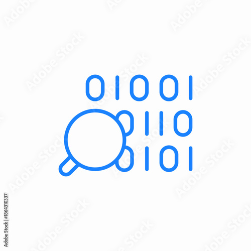 inspect binary code icon sign vector