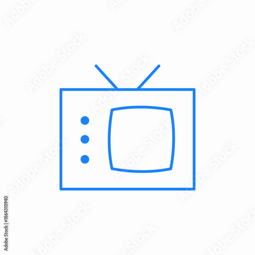 vintage retro tv icon sign vector