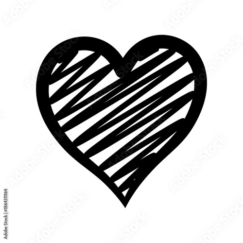 Hand Drawn Scribble Heart for Love and Romance Design