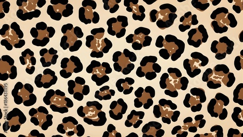 Classic Leopard Spot Animal Print Pattern in Tan Black and Brown