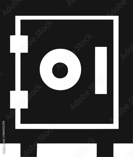 Strongroom Safety Vault and Secure Banking Deposit Box Illustration