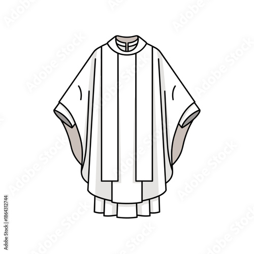 Clerical robe in flat icon style for Theophany Orthodox religious ceremony visuals