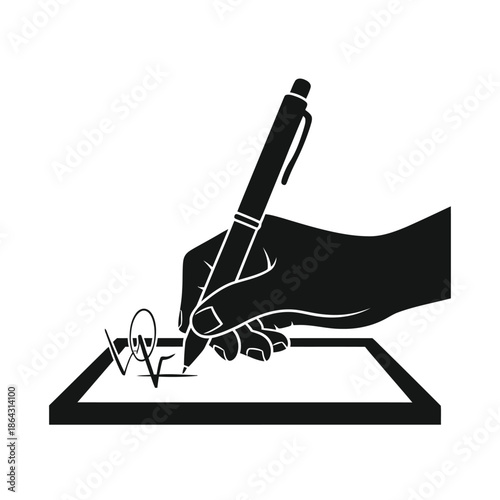 Hand signing document