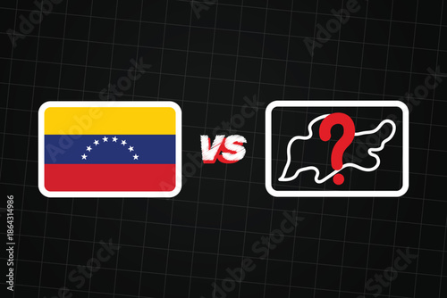 Venezuela Territorial Dispute Vector with Question Mark Map