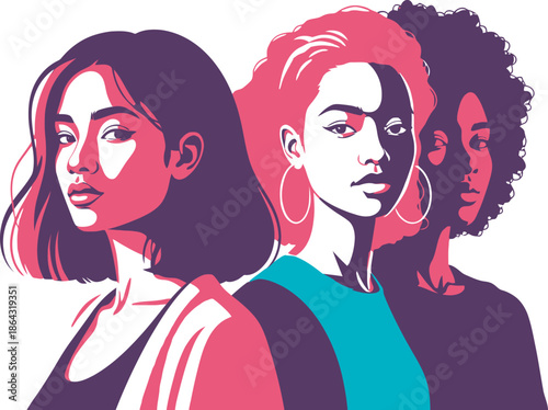 International women's day celebration silhouette isolated on transparent background