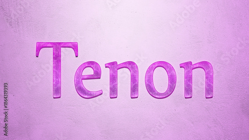Fotografie Purple text effect of word Tenon on light background.