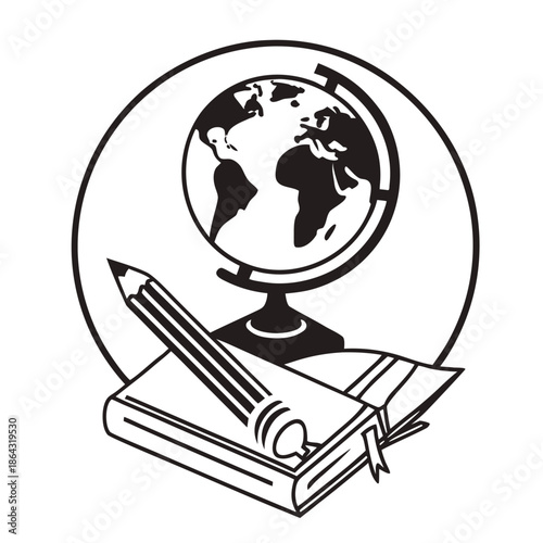 Black and white graduation cap on a stack of books, representing academic success, higher education achievement, and the university commencement ceremony.