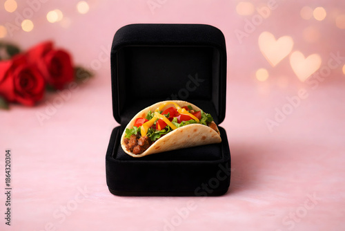 Playful Romantic Taco Engagement Proposal Concept With Creative Food Presentation