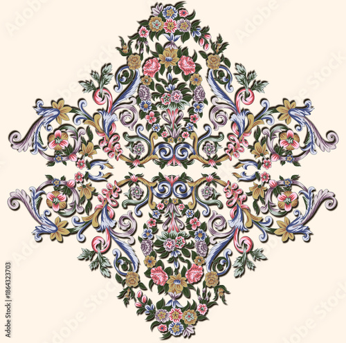 Romantic Pink Peony and Lily Seamless Floral Pattern for Bridal Stationery
